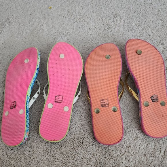 Lilly Pulitzer womens Rubber Sale Sandal Flip flops lot of 2 size 9/10 - Picture 3 of 6